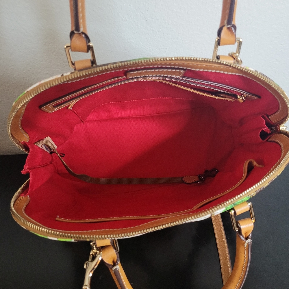 Dooney & Bourke Hydrangea Monogram Bitsy Zip Zip Dome Satchel - Picture 13 of 16